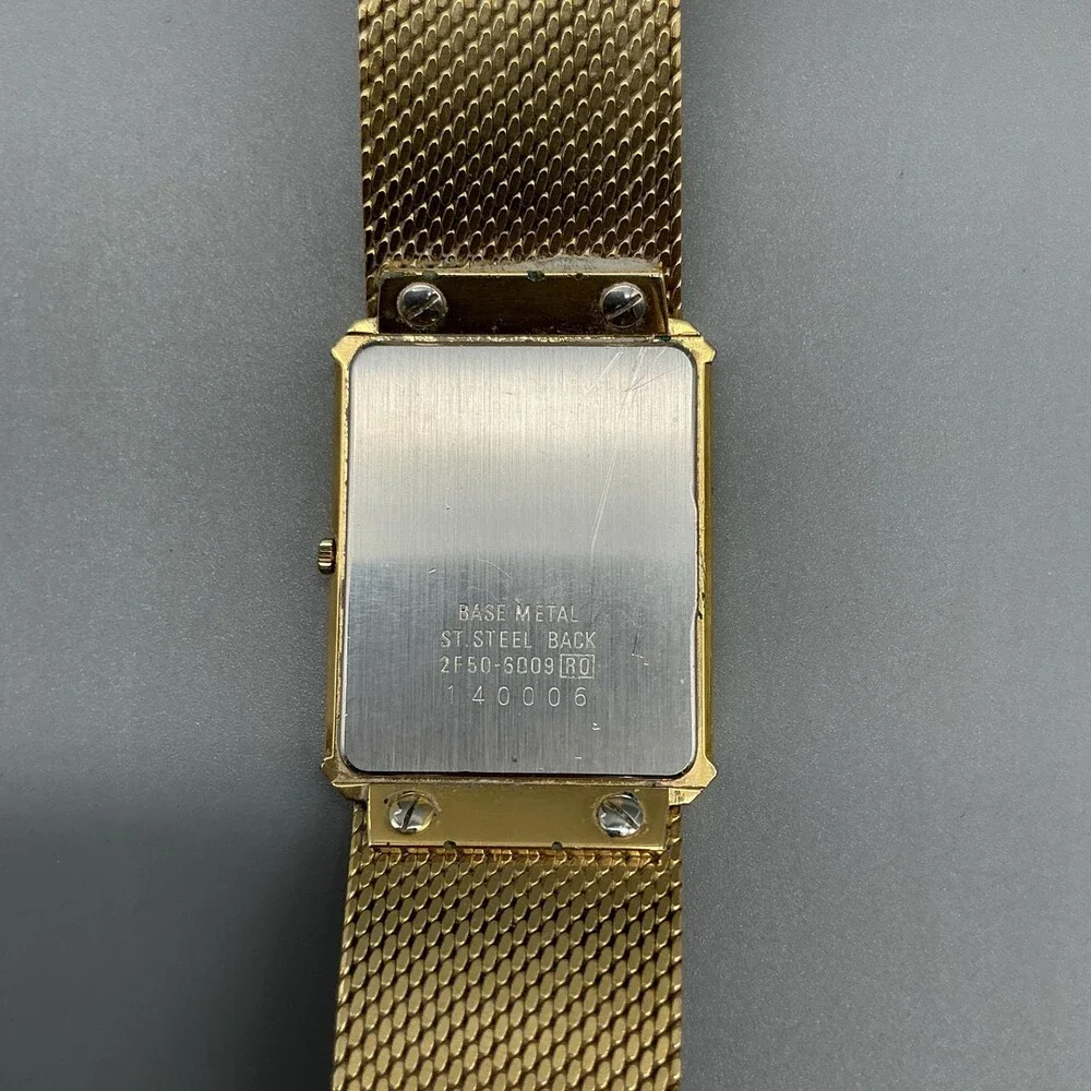 Vintage Lassale Womens Watch 23mm Black Dial Gold Tone 2F50-6009 New Battery 7